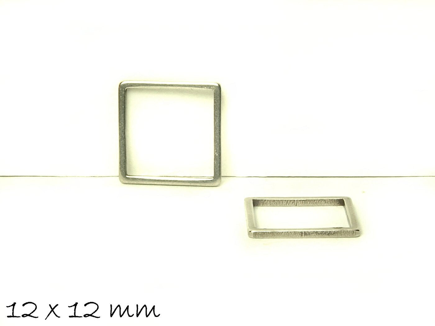 2 Stück Verbinder Gussform für Ice Resin in silber aus Edelstahl, 12 x 12 mm, Giessharz Harz Form