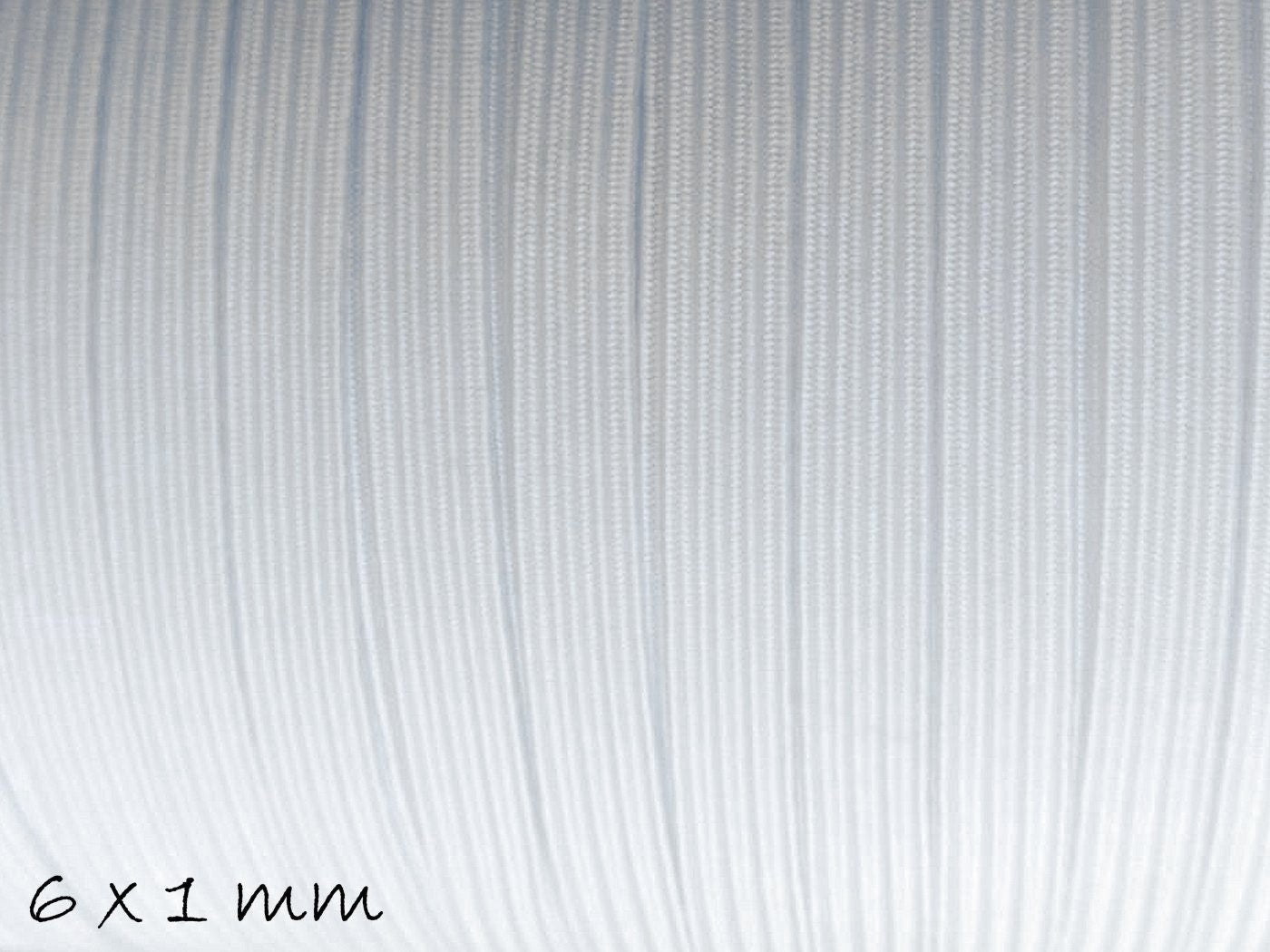 0,36EUR/m - 5 m Elastische Schnur, 6 mm breit, weiß
