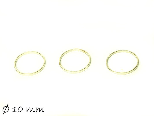 4 Stück Verbinder Messing, rund, in silber, Ø 10 mm
