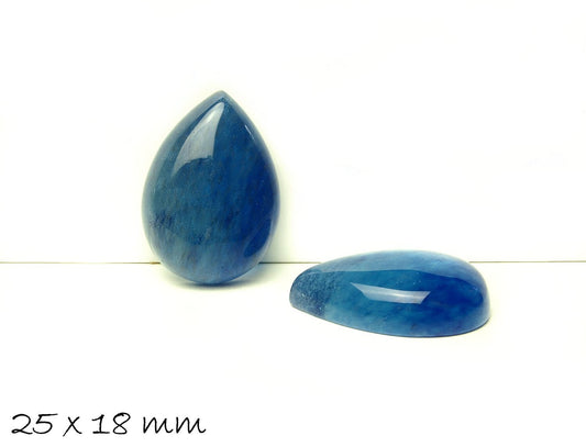 1 Stück Edelstein Tropfen-Cabochon Watermelon Stone, 25 x 18 mm