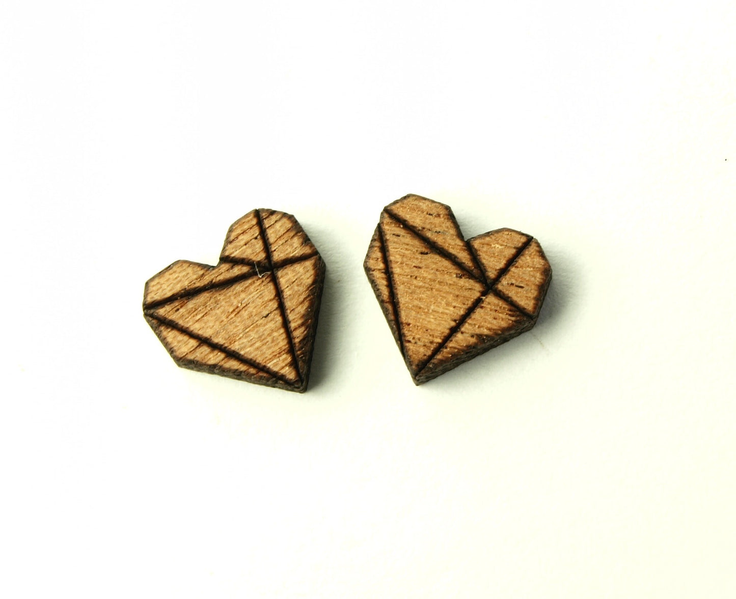Ohrstecker nach Wahl Herz Liebe Freundschaft Origami Herzschlag Kardiogramm Holz Ohrringe