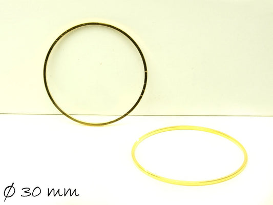 4 Stück Verbinder Messing, rund, in gold, Ø 30 mm
