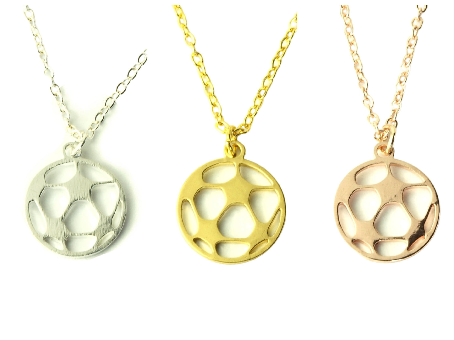 Kette Ball spielen Fussball Soccer Farbe nach Wahl silbern golden rosé golden