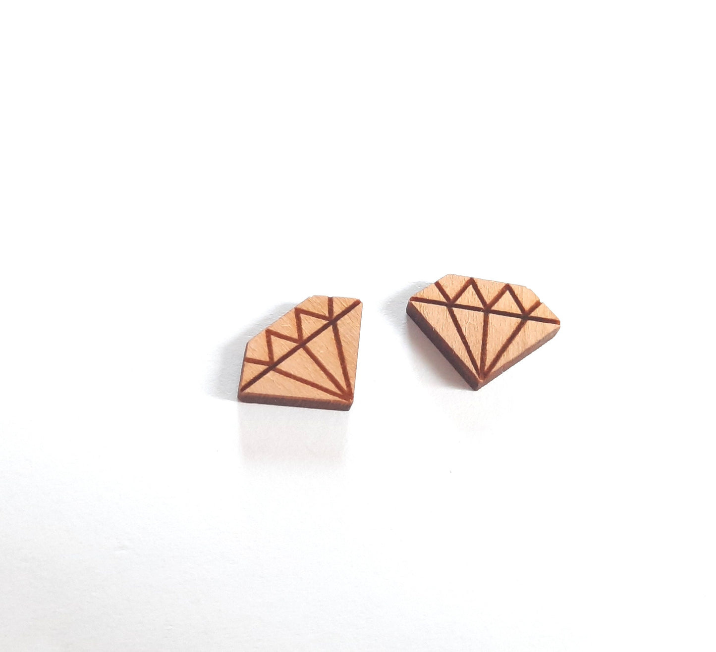 Ohrstecker Diamant Holz Ohrringe Stecker