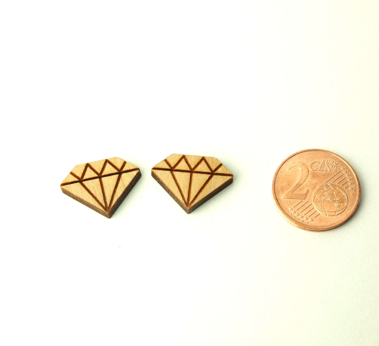 Ohrstecker Diamant Holz Ohrringe Stecker