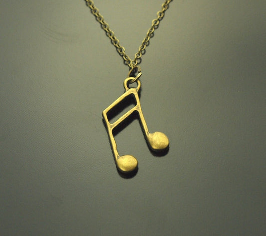 Kette Note Musik Anhänger antik vintage bronze