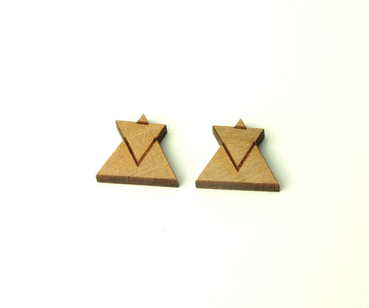 Ohrstecker Dreiecke geometrisch Holz Ohrringe Stecker