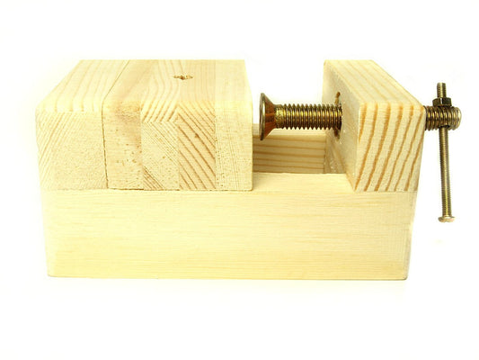 Kleiner Schraubstock aus Holz für den Schreibtisch