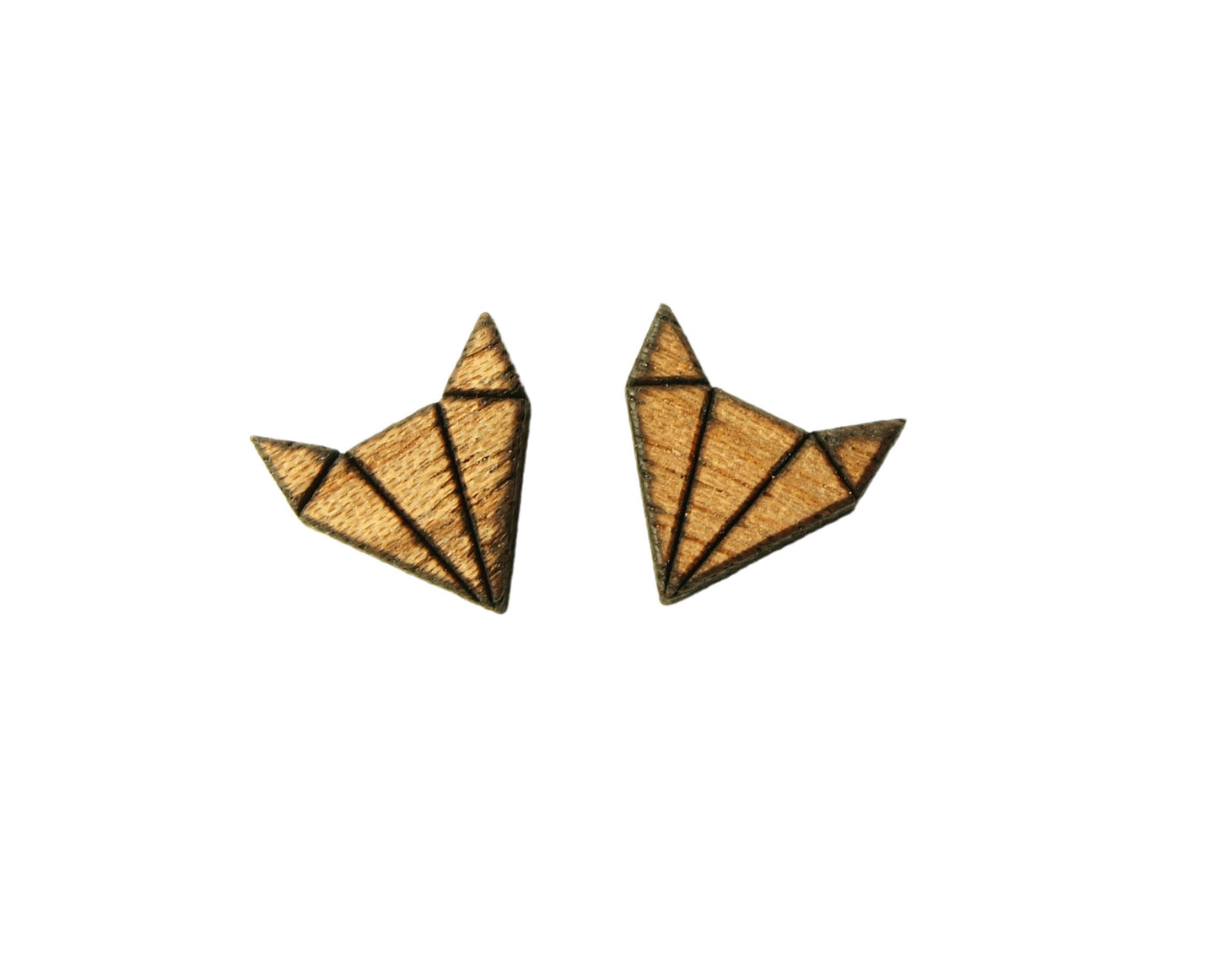 Ohrstecker Fuchs Holz Ohrringe Stecker Origami