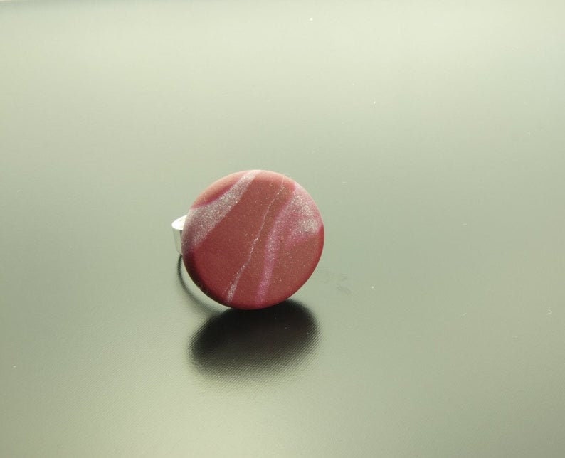 Ring nach Wahl Fimo Clay Cabochon schwarz rot grün schwarz weiß rund groß