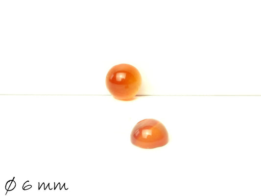 2 Stück Edelstein Cabochons, roter Achat, 6 mm