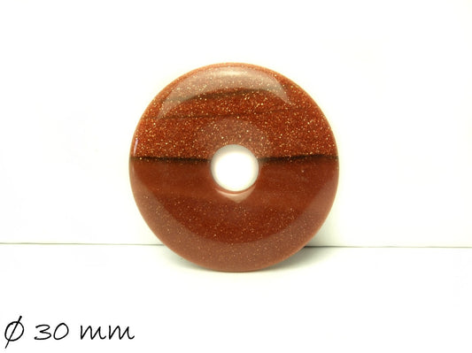 1 Stück Edelstein Donut Anhänger, Goldfluss, Ø 30 mm