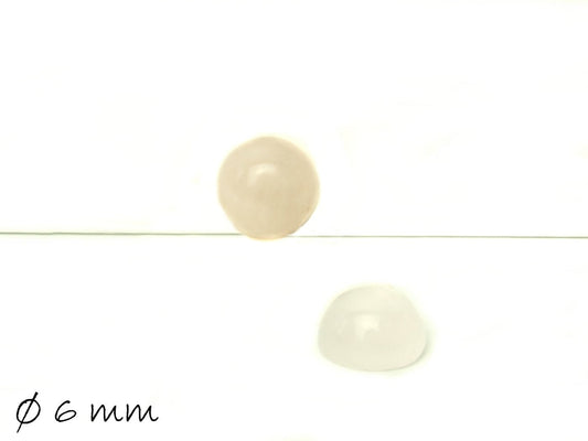 2 Stück Edelstein Cabochons, Rosenquarz, 6 mm