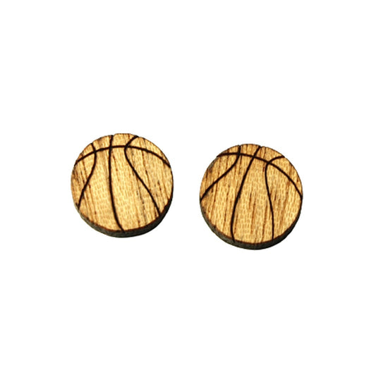 Ohrstecker Ball Basketball Holz Ohrringe Stecker