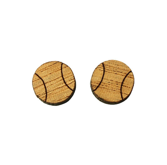 Ohrstecker Ball Tennisball Holz Ohrringe Stecker