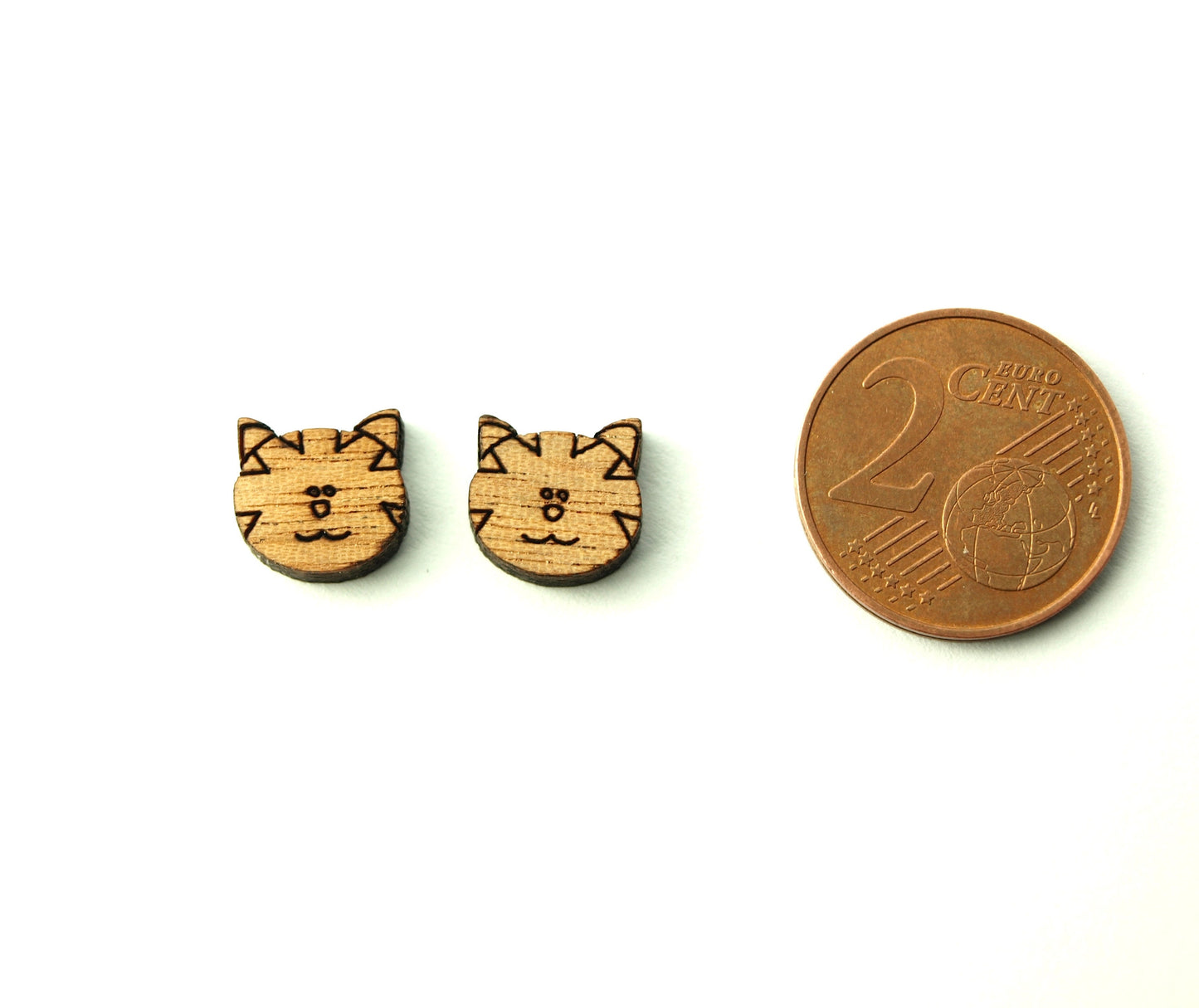 Ohrstecker Tiger Katze Holz Ohrringe Stecker