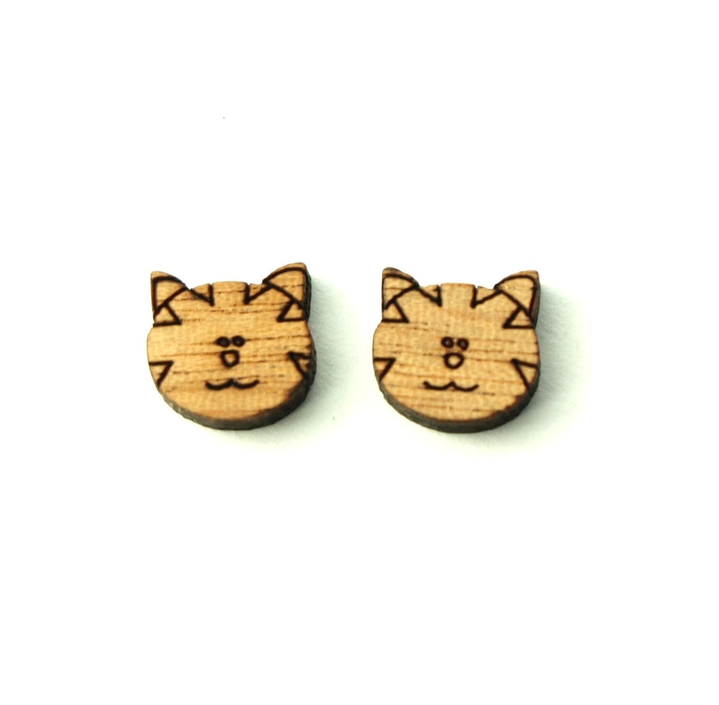 Ohrstecker Tiger Katze Holz Ohrringe Stecker