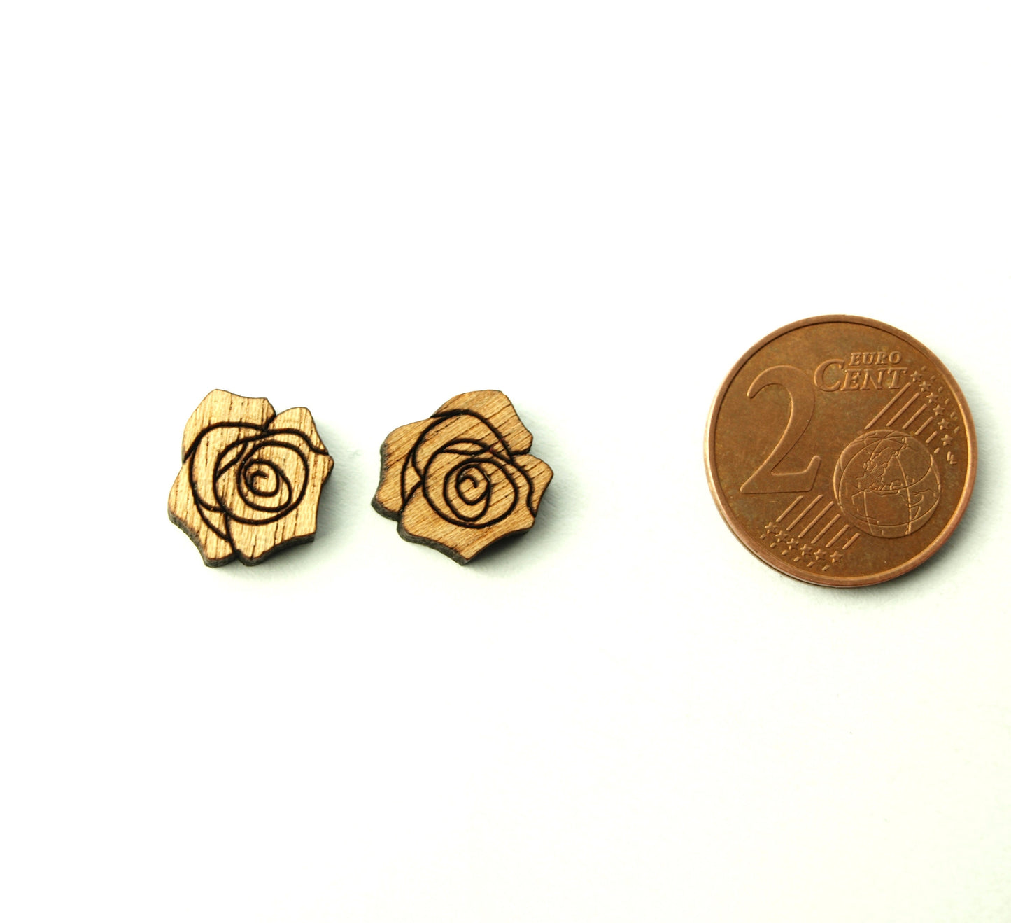 Ohrstecker Blume Blüte Rose Holz Ohrringe Stecker nach Wahl