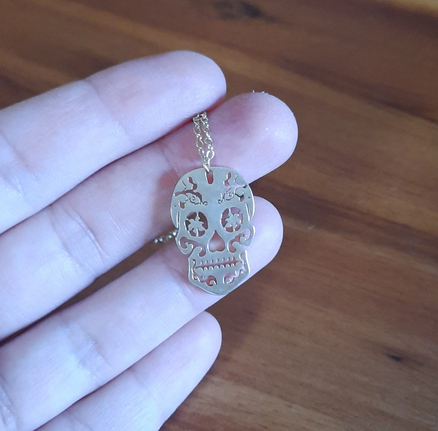 Kette Calavera Sugar Skull Totenkopf verziert Farbe nach Wahl