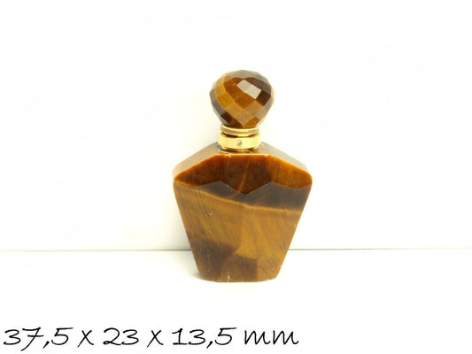 1 Stück Flasche aus Tigerauge mit Schraubverschluss, 37,5 x 23 mm
