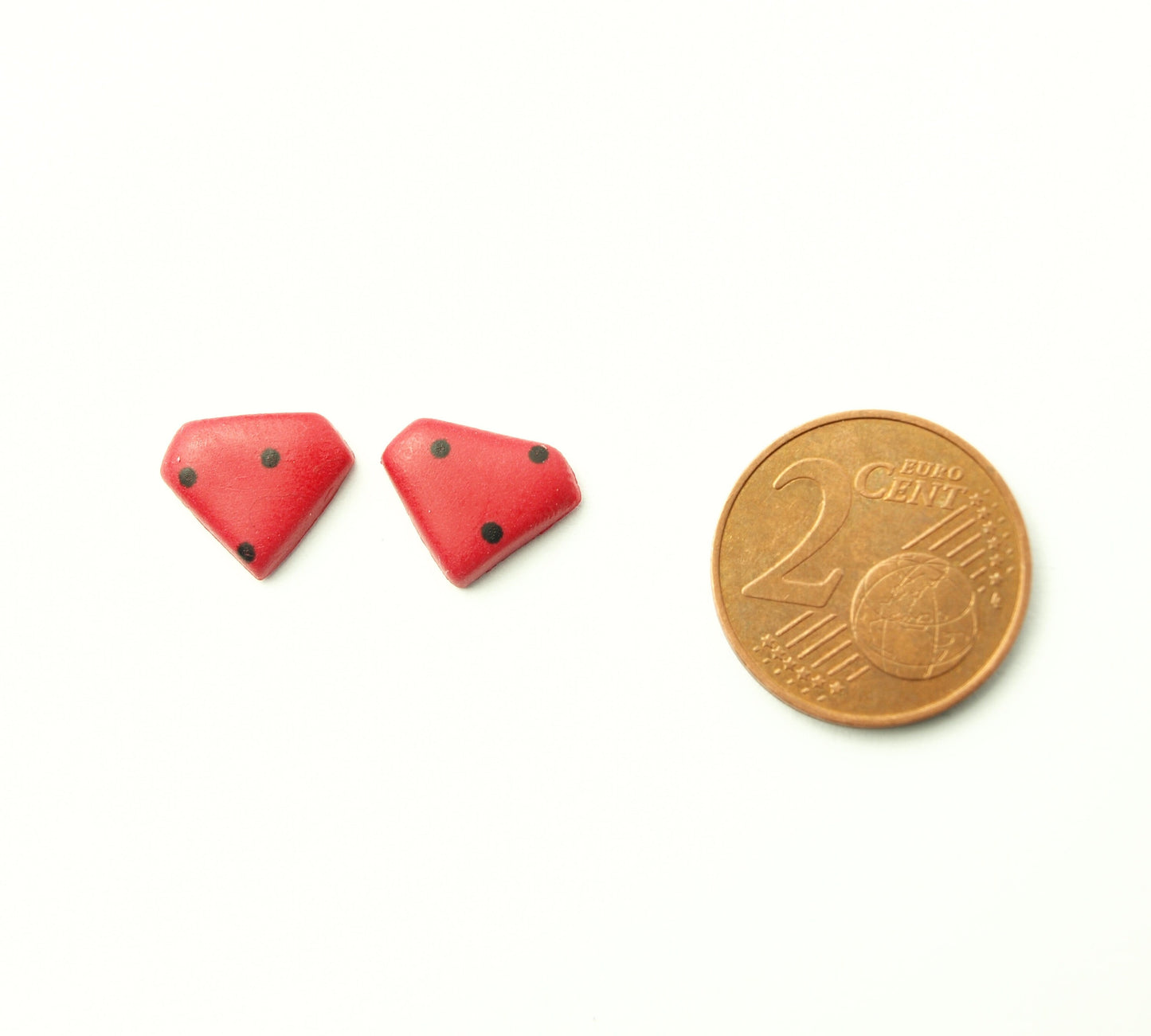 Ohrstecker Retro Muster Punkte Polka Dots rot schwarz Clay Ohrringe Stecker nach Wahl