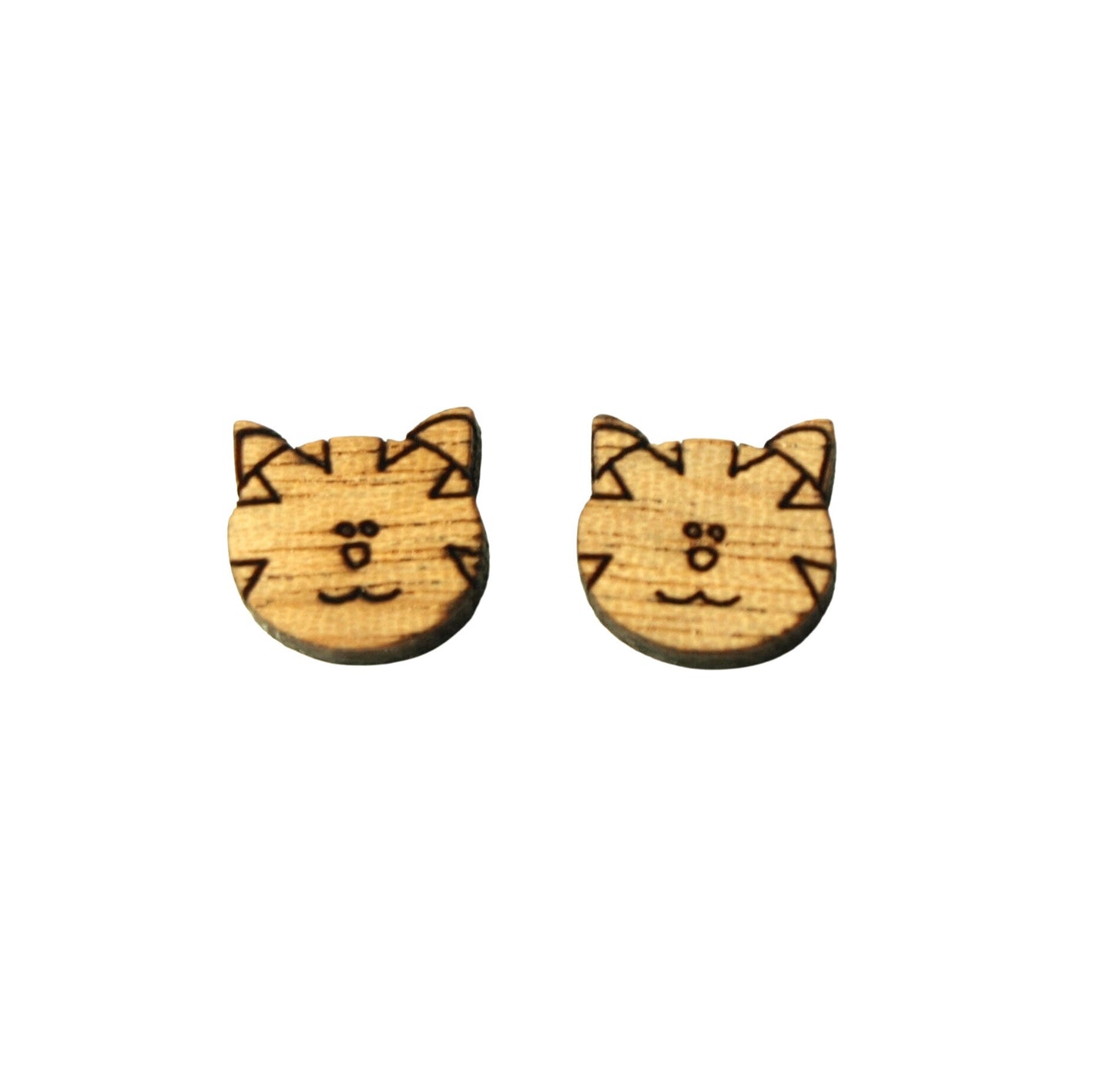 Ohrstecker Tiger Katze Holz Ohrringe Stecker