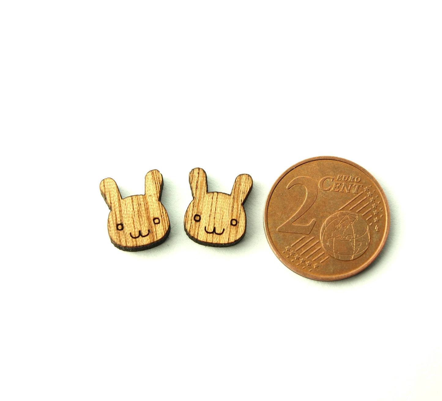 Ohrstecker Hase Kaninchen Holz Ohrringe Kawaii Comic Stecker nach Wahl