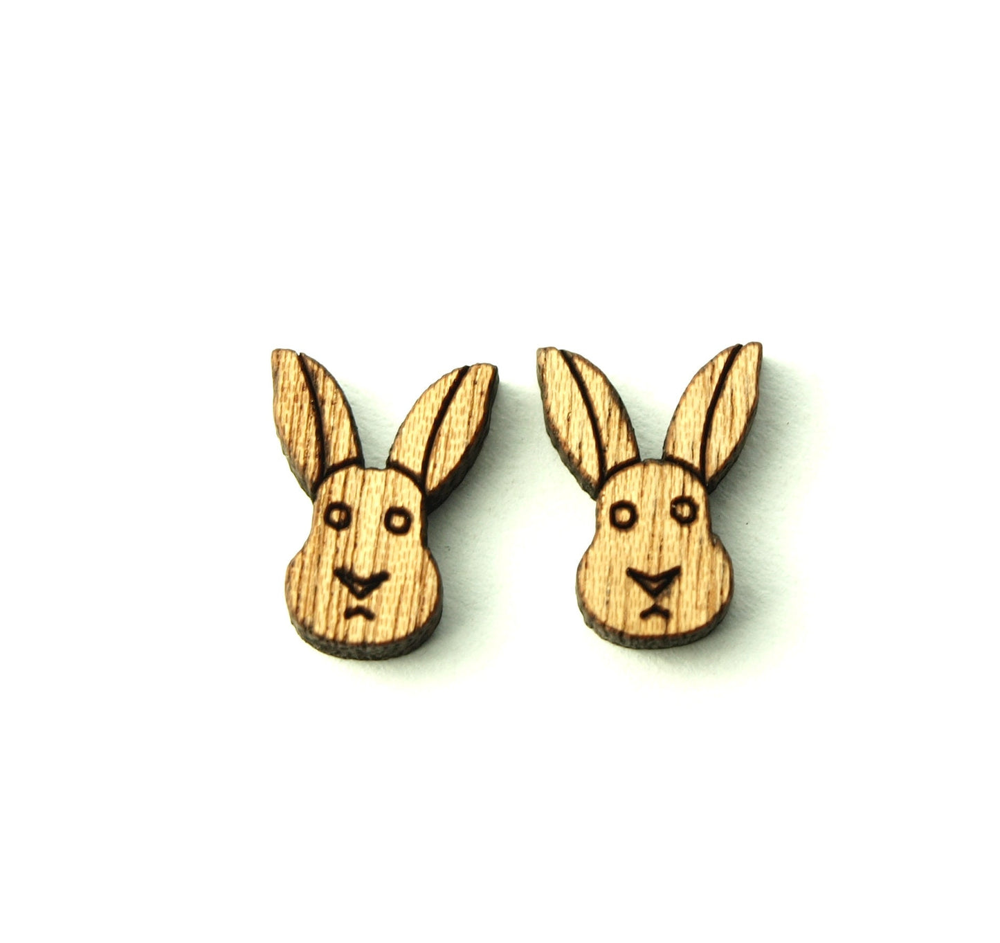Ohrstecker Hase Kaninchen Holz Ohrringe Kawaii Comic Stecker nach Wahl