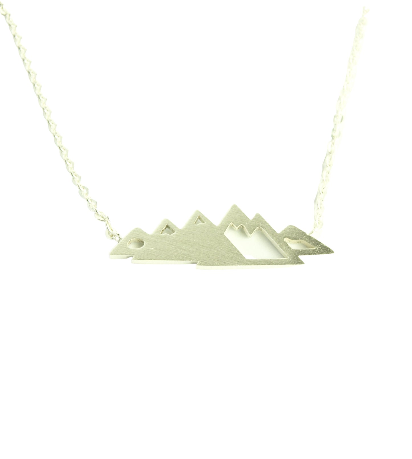 Kette Berge Schnee Landschaft geometrisch minimalistisch Edelstahl Anhänger silbern
