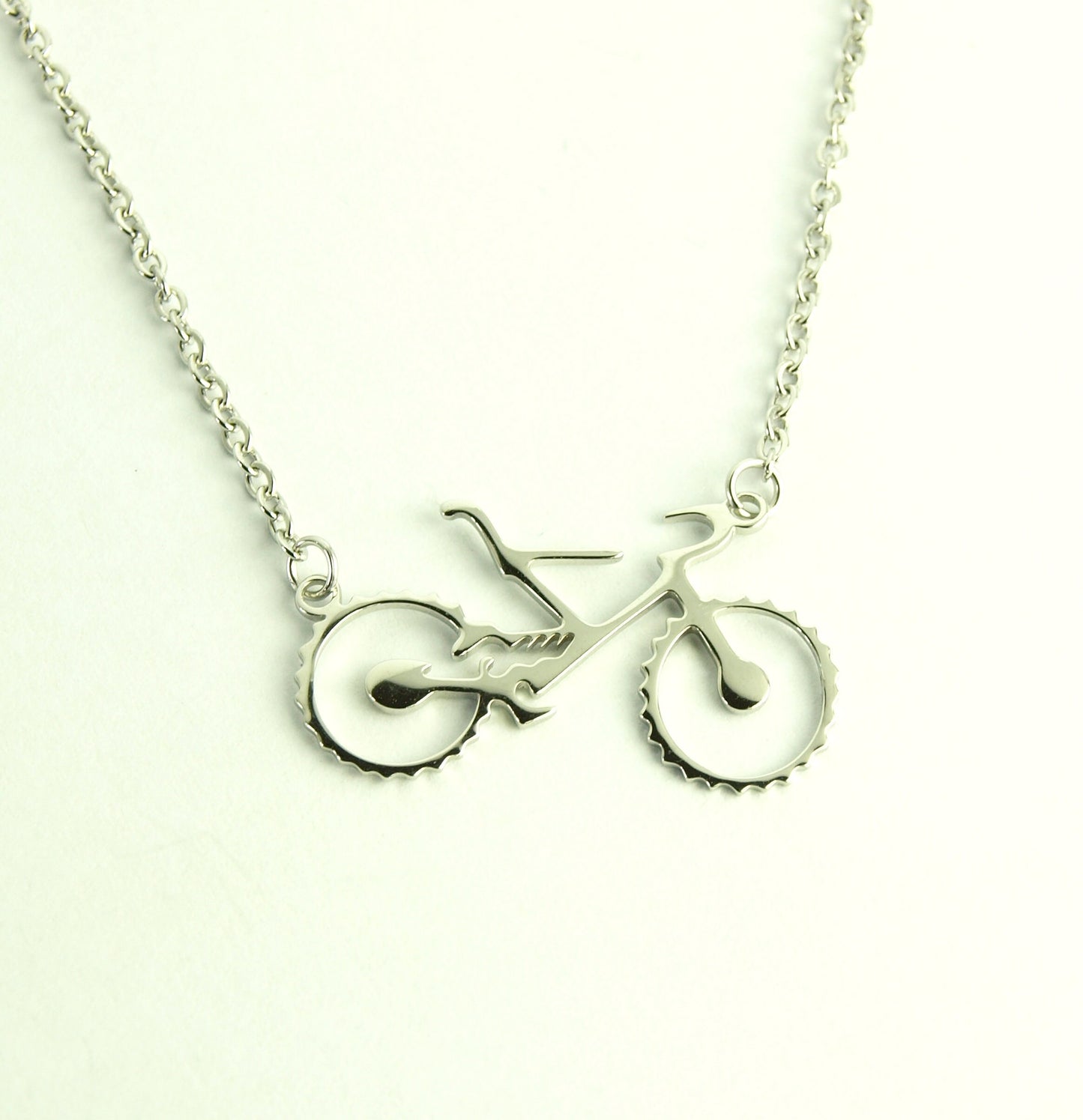 kette mountainbike kaufen Kette Fahrrad Rad fahren Sport Edelstahl Anhänger silbern – Juvelato