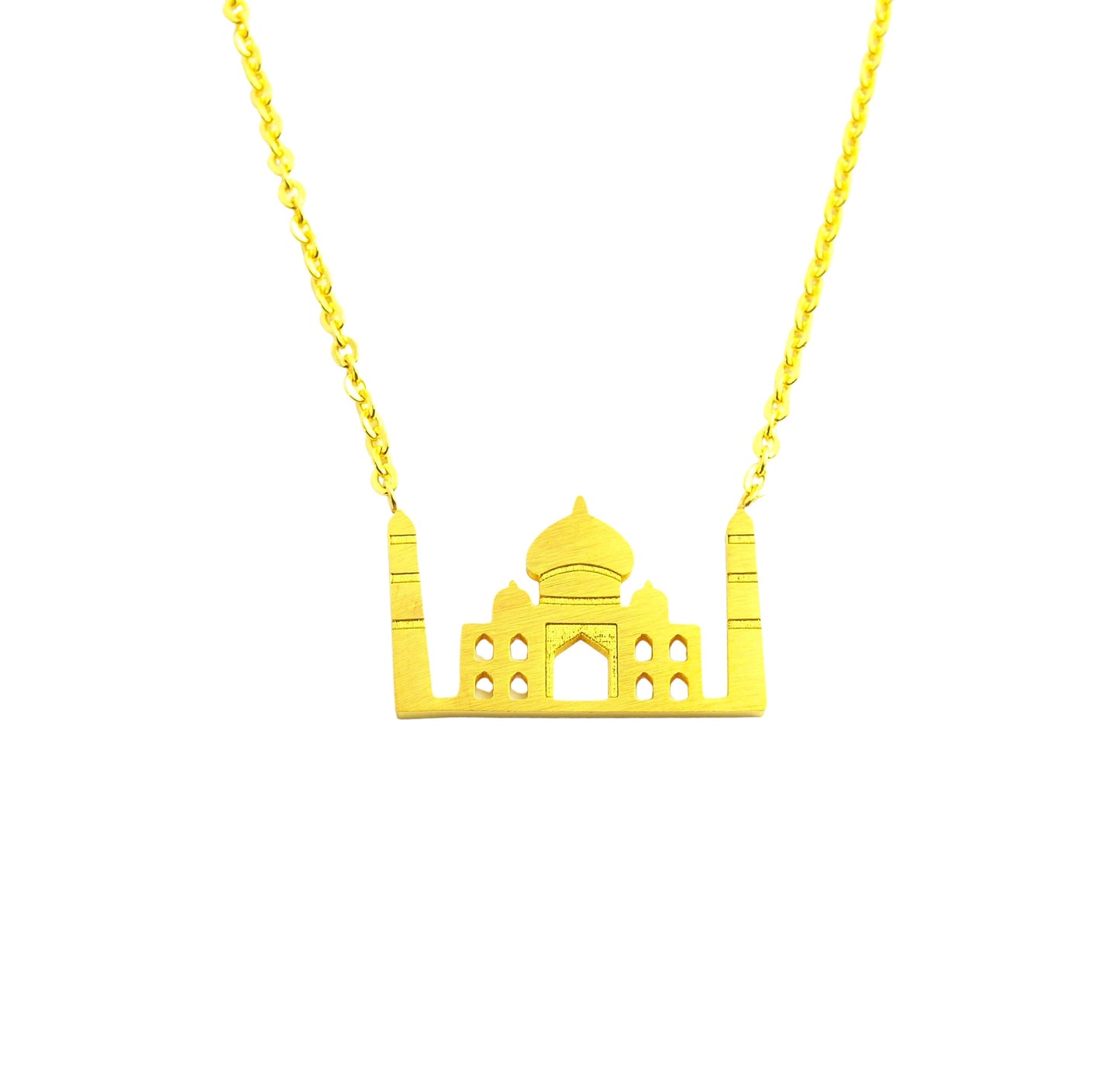 Kette Taj Mahal Indien Tempel Schloss Märchen Anhänger Edelstahl golden