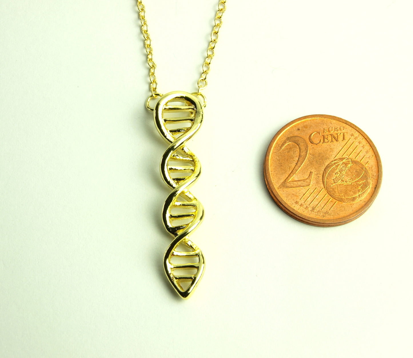 Kette DNA Strang Molekül Biologie Chemie Anhänger golden