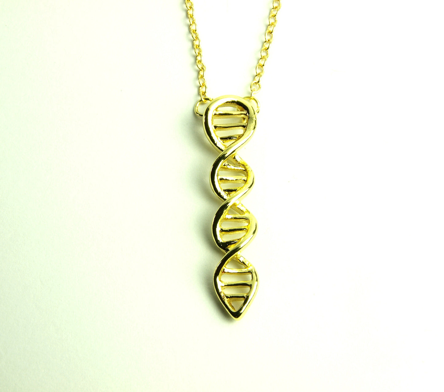 Kette DNA Strang Molekül Biologie Chemie Anhänger golden