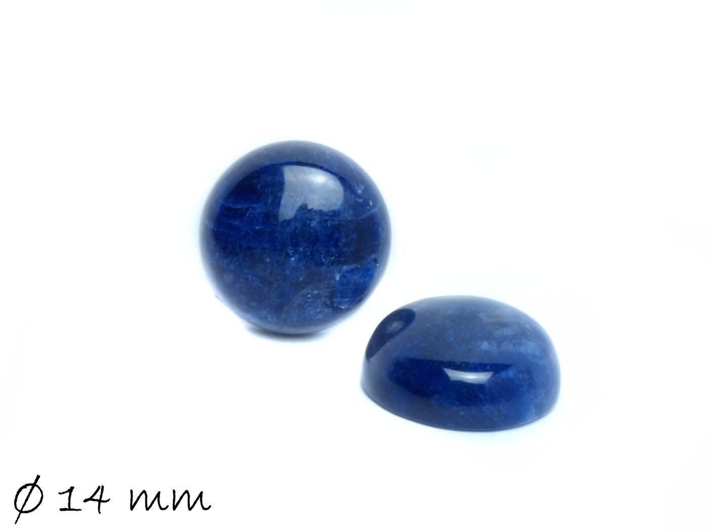 2 Stück Edelstein Cabochons, Midnight Blue Sodalith, Ø 14 mm