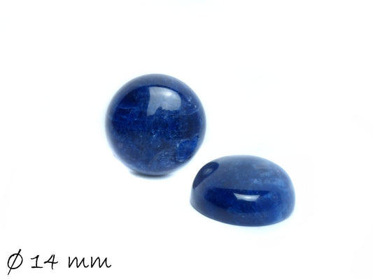 2 Stück Edelstein Cabochons, Midnight Blue Sodalith, Ø 14 mm