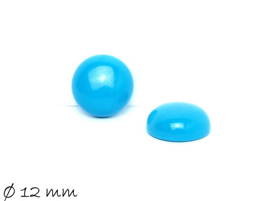 2 Stück Cabochons, synthetischer Türkis, Ø 12 mm, blau