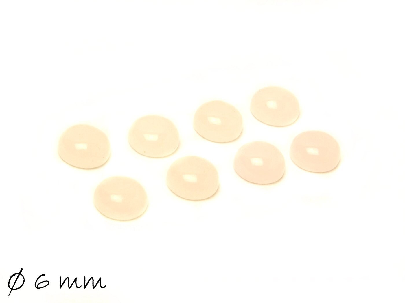 2 Stück Edelstein Cabochons, Jade, rosa, 6 mm