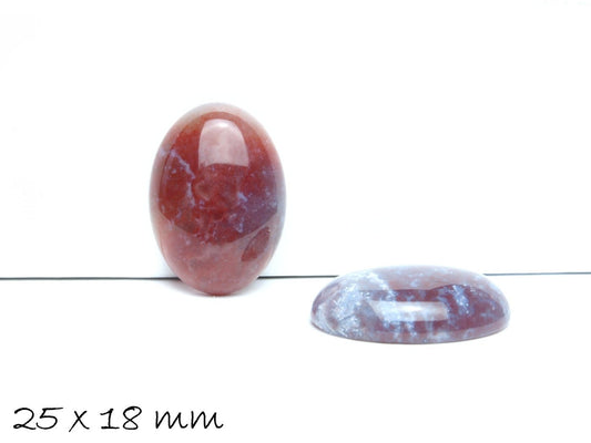 1 Stück ovaler Edelstein Cabochon, Indischer Achat, 25 x 18 mm