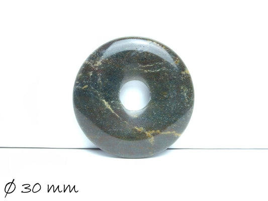 1 Stück Edelstein Donut Anhänger Jasper Ø 30 mm, Dunkelgrün
