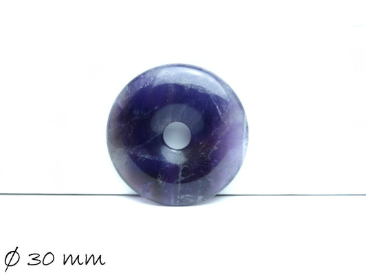 1 Stück Edelstein Donut Anhänger, Amethyst, Ø 30 mm