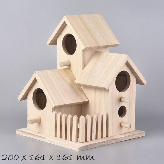 Vogelhäuschen zum Bemalen, natur, 200 x 161 x 161 mm