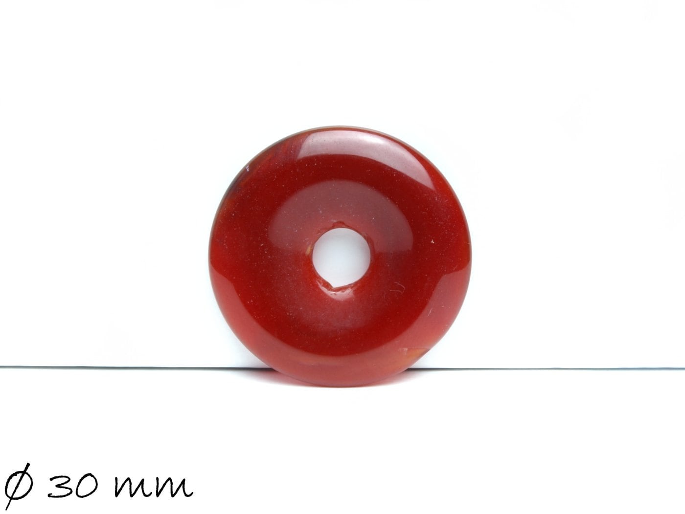 1 Stück Edelstein Donut Anhänger, Achat Ø 30 mm, rot