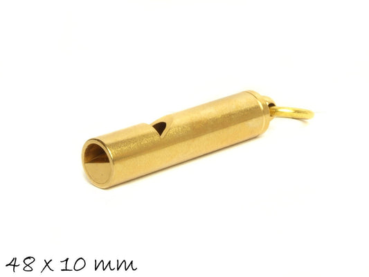 1 Stück Anhänger Messing Pfeife 48 x 10 mm