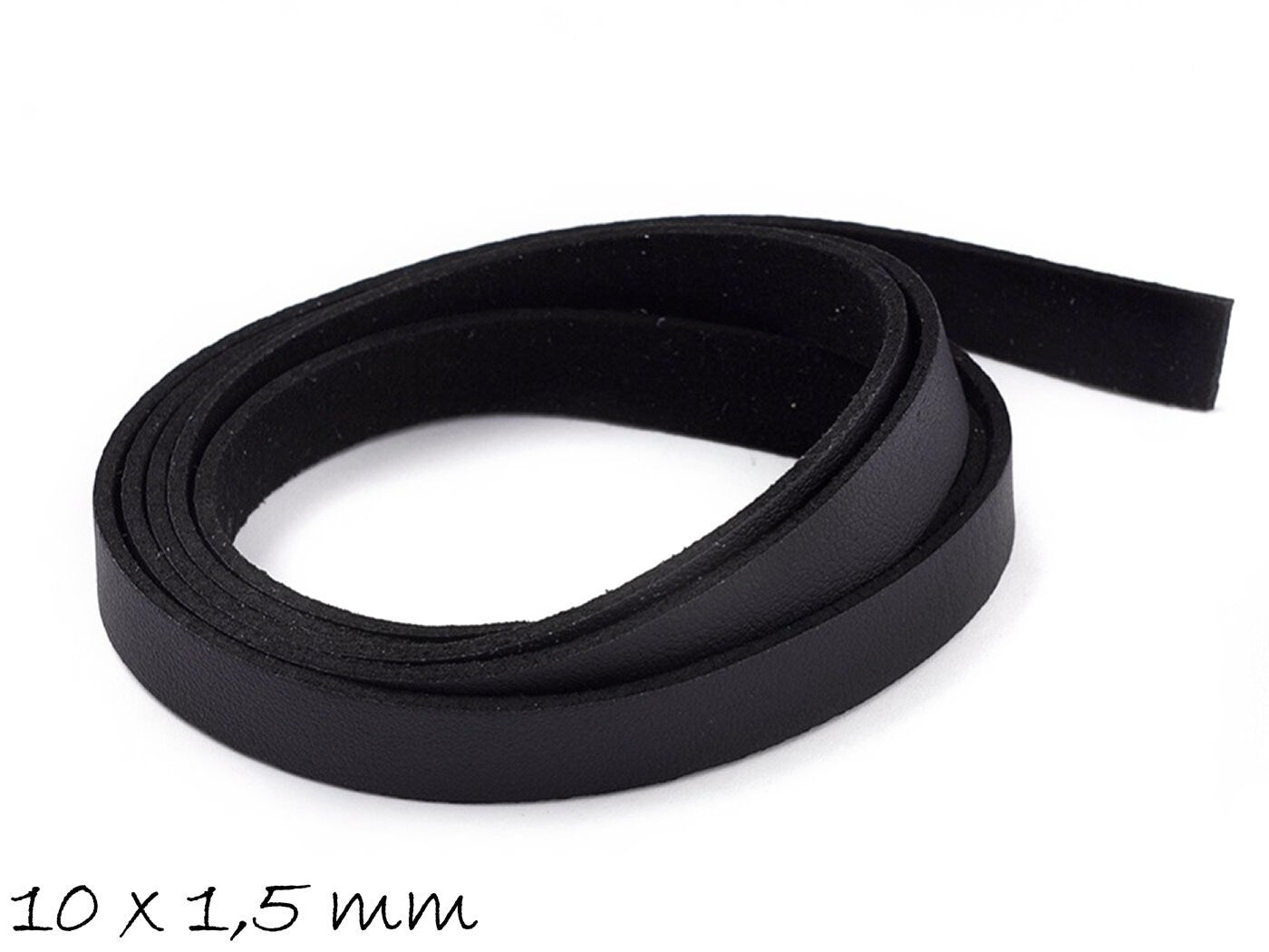 1,00EUR/m - Wildlederimitat 10 x 1,5 mm schwarz, flach