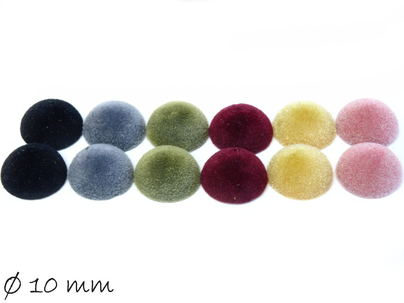 10 Stück runde Acryl Cabochons, Ø 10 mm