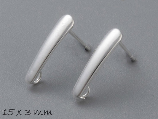 10 Stück Ohrstecker mit Öse Edelstahl, silber, Ohrringe