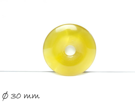 1 Stück Edelstein Donut Anhänger, Achat Ø 30 mm, gelb