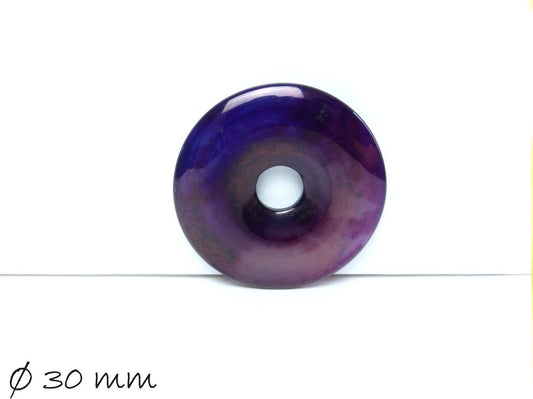 1 Stück Edelstein Donut Anhänger, Achat Ø 30 mm, lila