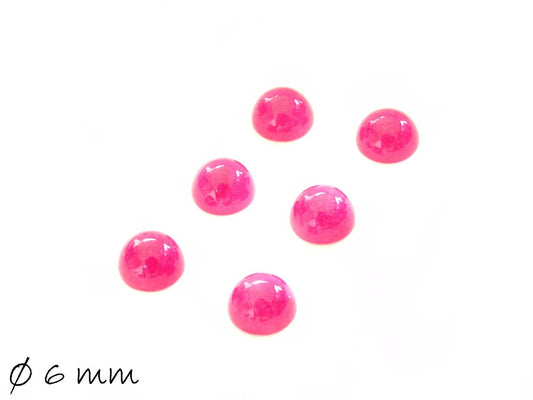 2 Stück Edelstein Cabochons, Jade, pink, 6 mm