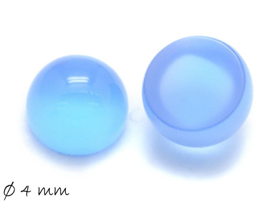 2 Stück Edelstein Cabochons, blauer Achat, 4 mm